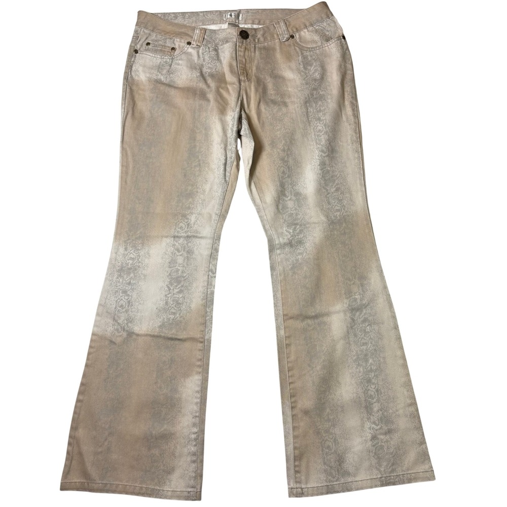 Metro‎ 7 Womens Natural Snake Print Flare Jeans 100 Cotton NEW  Size 16 NWT
